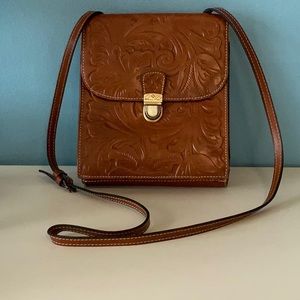 Patricia Nash Tooled Double-Sided Crossbody Bag.